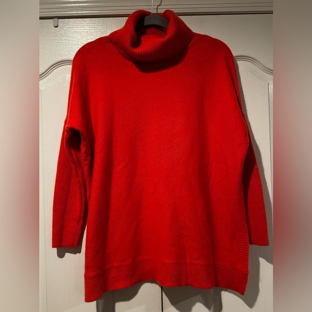 Boden Dark Coral Turtleneck Oversized Sweater - Size M